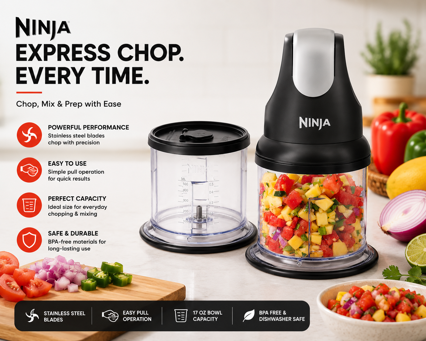 Ninja Express Chop Mini Herb & Vegetable Chopper